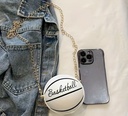 Leather Basketball Crossbody Bag