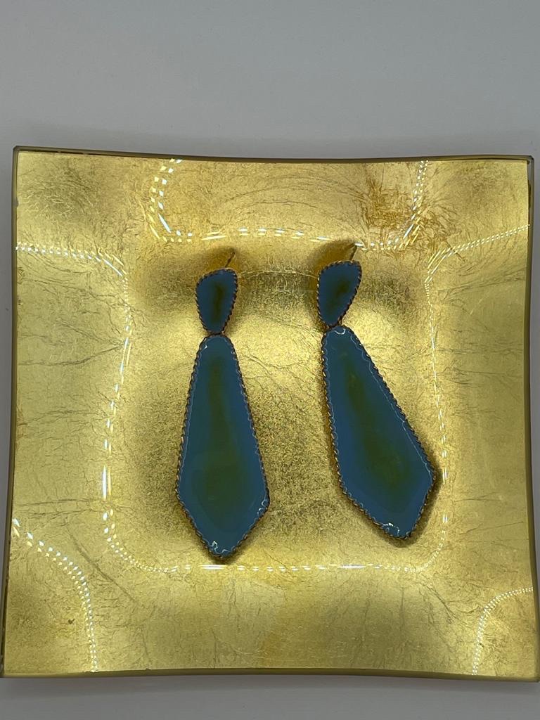 Blue Stone Dangling Earrings