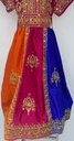 Multiple Color Young Lady Dress With Golden Embroidered Belt