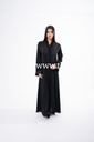 Black Abaya With Fringe Wrap Designe