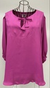  Solid-Colored Tie-Neck Blouse