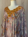 Mauve Gold Bloom Kaftan Dress