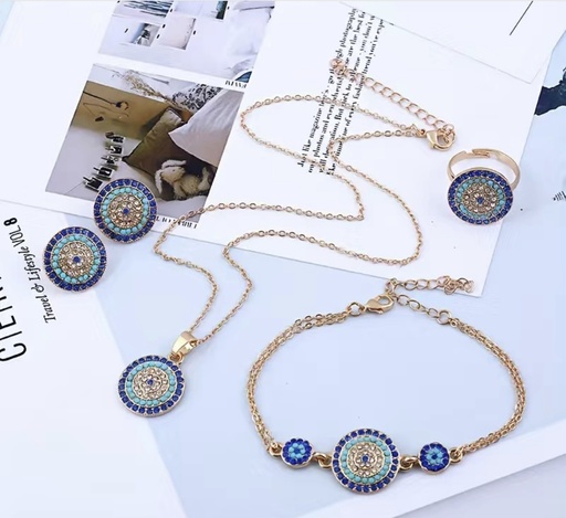 [72017539] Vintage Blue Jewelry Set