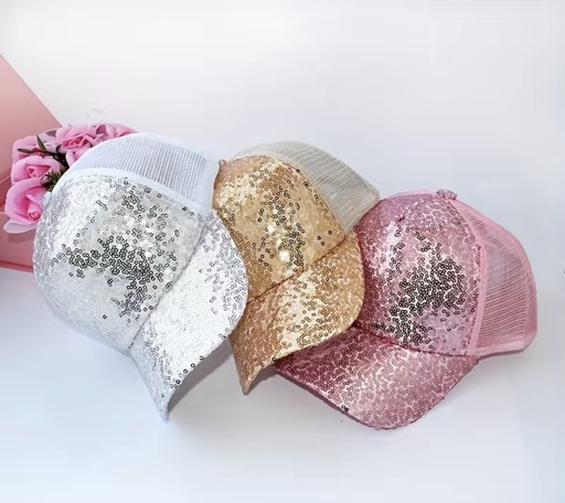 Sequin Mesh Baseball Kids Cap