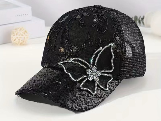Rhinestone Butterfly Cap