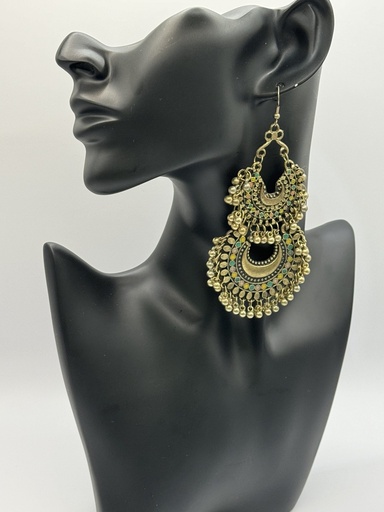 Colored Silver Indian Earrings