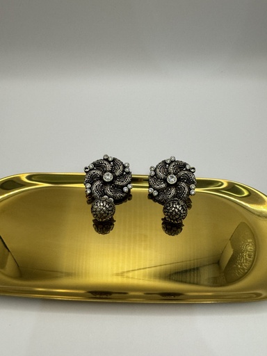 [57215262] Spiral Indian vintage earrings