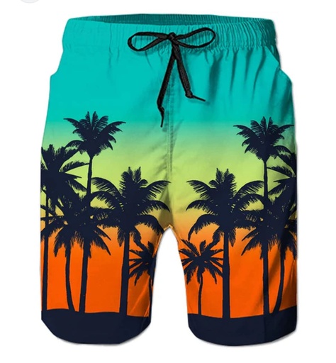 Men Short Style Coconut Tree Printed 