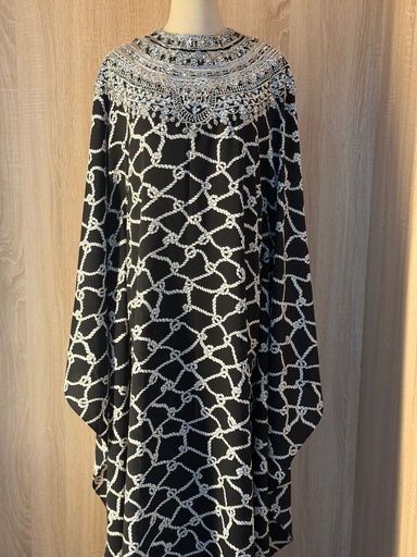 [79929723] Elegant black knot pearly Dress 