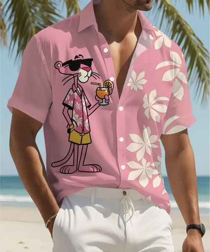 Pink panther tropical Men Shirt 