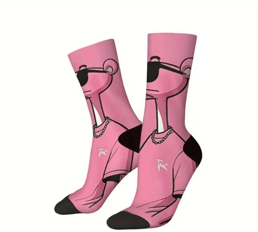 [00030217] Pink panther Socks in Pink